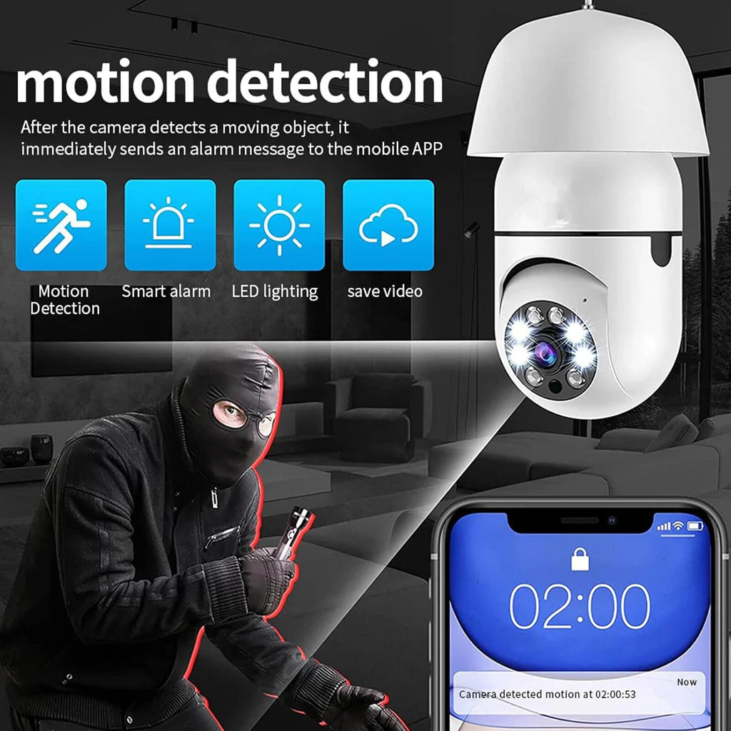 Light Bulb 360 Captivating WiFi Panorama Security Camera